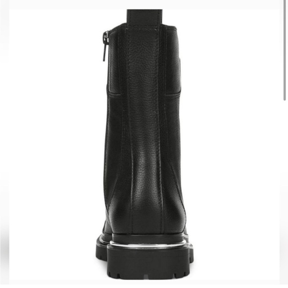 VIA SPIGA TAVVI Lace Up Combat Hiking Boots Shoes Black Leather - Picture 2 of 12